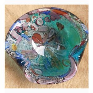 Dino Martens Vintage 1950s Murano Italy Small Glass Bowl Handcrafted.